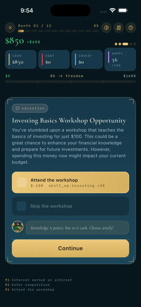 Binary choice - investing workshop